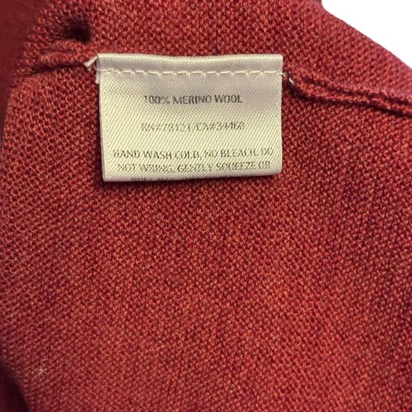 Eileen Fisher Tunic Sweater Burnt Orange Side Vents Cowl Neck Merino Wool Small - Picture 6 of 6